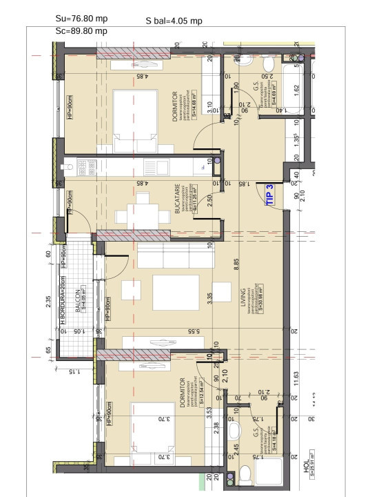 Apartamente 3 Camere La Cheie / Bloc Nou 2024 / KM 4-5