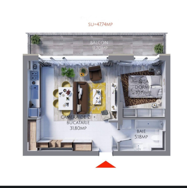 APARTAMENT 2 CAMERE TIP STUDIO | MAURER | BOXA + LOC DE PARCARE INCLUS 