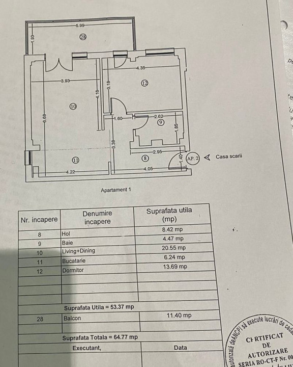 Apartament 2 camere_decomandat_balcon_ zona Tomis Plus