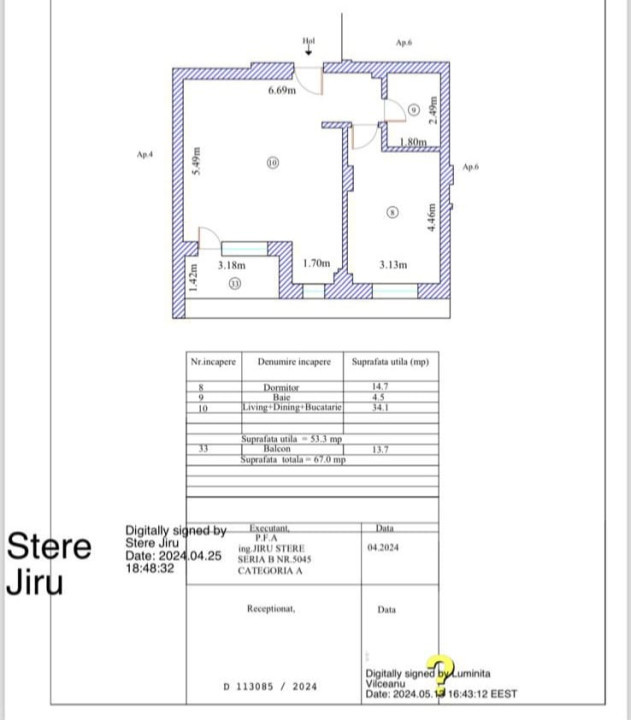 Apartamente 2 Camere la Cheie / Complex Rezidential Nou / Palazu Mare 