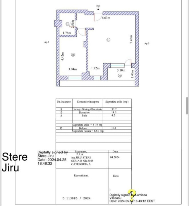 Apartamente 2 Camere la Cheie / Complex Rezidential Nou / Palazu Mare 