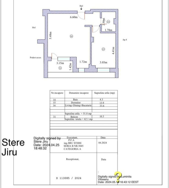 Apartamente 2 Camere la Cheie / Complex Rezidential Nou / Palazu Mare 